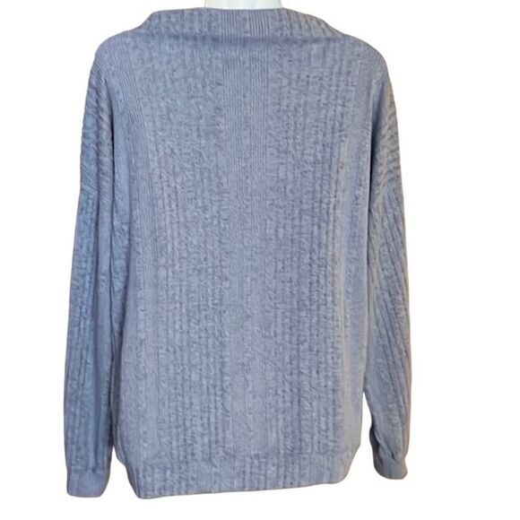 Hello Nite Sweater Sz Small Heather Blue Mock Neck Ribbed Soft Pullover NWT - Picture 5 of 8